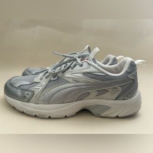 Puma Women's Silver Gray White Mesh Sneakers